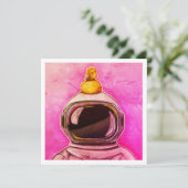 Astronaut mit Baby Duck - Mini Print (Stehend Vorderseite)