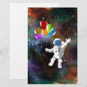 Astronaut mit Balloons Briefpapier (Vorne/Hinten)