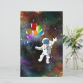 Astronaut mit Balloons Briefpapier (Stehend Vorderseite)
