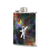 Astronaut mit Balloons Flachmann (Links)