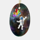 Astronaut mit Balloons Keramikornament (Links)
