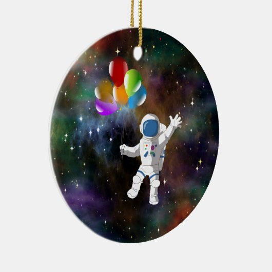 Astronaut mit Balloons Keramikornament (Rechts)