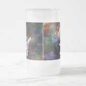 Astronaut mit Balloons Mattglas Bierglas (Mittel)