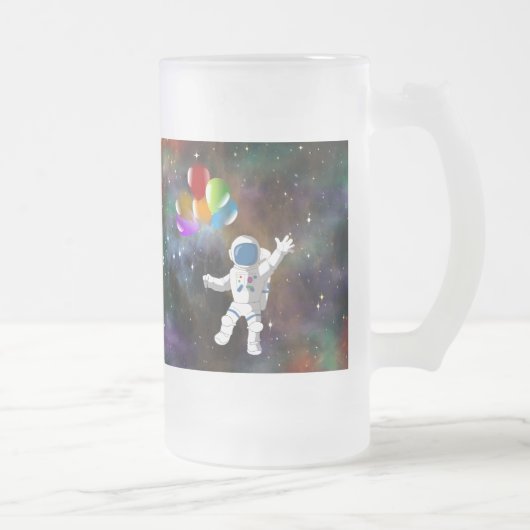 Astronaut mit Balloons Mattglas Bierglas (Rechts)