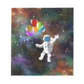 Astronaut mit Balloons Notizblock (Vorderseite)