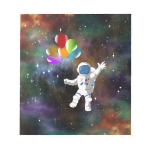 Astronaut mit Balloons Notizblock