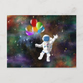 Astronaut mit Balloons Postkarte (Vorderseite)