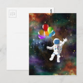 Astronaut mit Balloons Postkarte (Vorne/Hinten)