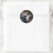 Astronaut mit Balloons Runder Aufkleber (Tasche)