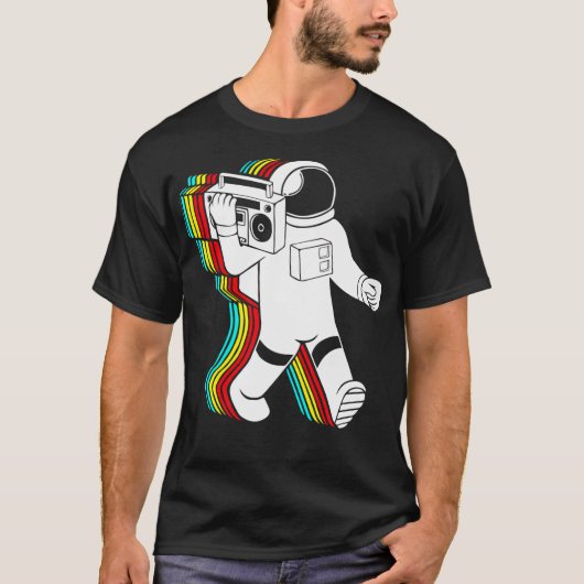 Astronaut mit Boombox Classic T-Shirt (Vorderseite)