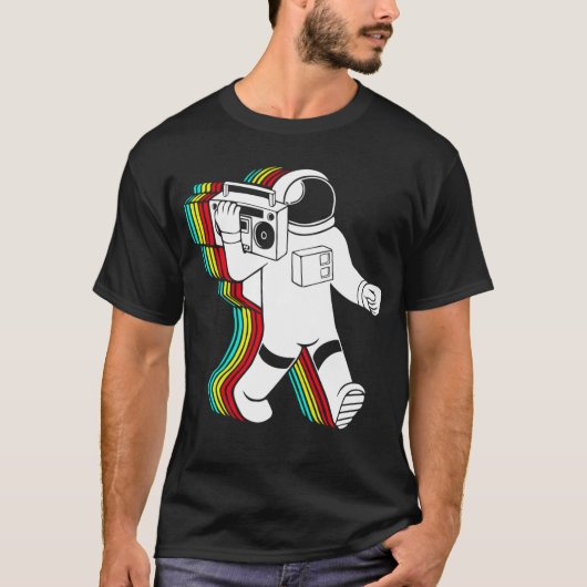 Astronaut mit Boombox T-Shirt (Vorderseite)