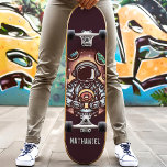 Astronaut mit Doughnut Funny Personalisiert Name Skateboard<br><div class="desc">Astronaut mit Doughnut Funny Personalisiert Name Skateboard</div>