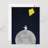 Astronaut mit Drachen Postkarte (Vorne/Hinten)
