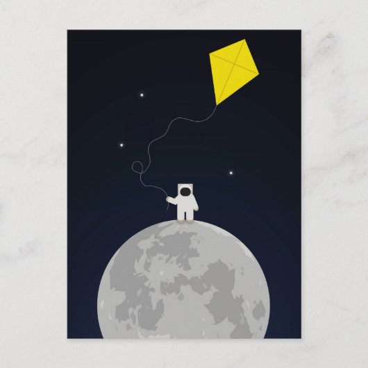 Astronaut mit Drachen Postkarte (Vorderseite)