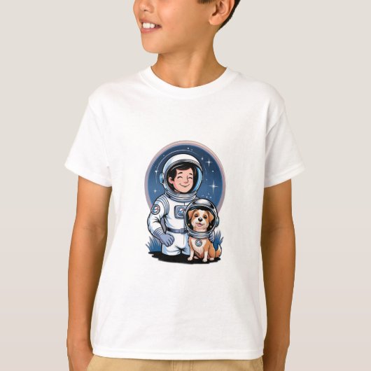 Astronaut mit einem Haustier (wie ein Hund in eine T-Shirt (Vorderseite)