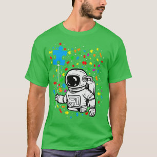 Astronaut mit einem Rätsel Autismus-Kunst T-Shirt