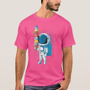 Astronaut mit Eiscreme im Weltraumholz Bal T-Shirt