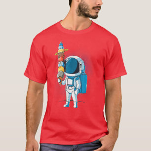 Astronaut mit Eiscreme im Weltraumholz Bal T-Shirt
