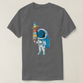 Astronaut mit Eiscreme im Weltraumholz Bal T-Shirt (Design vorne)