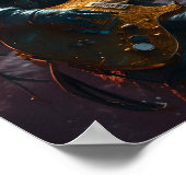 Astronaut mit Electric Guitar Visions Poster (Ecke)