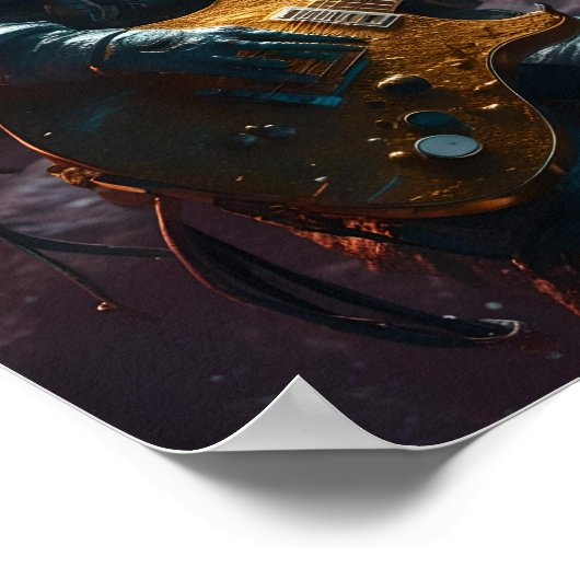 Astronaut mit Electric Guitar Visions Poster (Ecke)