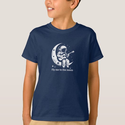 Astronaut mit Gitarre auf dem Mond, Gesang T-Shirt (Vorderseite)