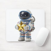 Astronaut mit goldenem Stern-Mauspad Mousepad (Mit Mouse)
