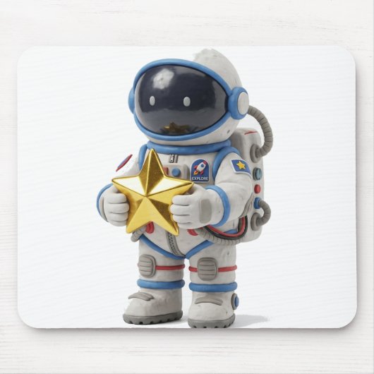 Astronaut mit goldenem Stern-Mauspad Mousepad (Vorne)