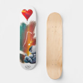 Astronaut mit Herzballon Skateboard (Vorderseite)