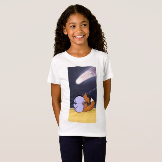 Astronaut mit Hund Blick auf den Kometen T-Shirt (Vorne ganz)