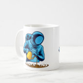 Astronaut mit Kaffee Barista Kaffeetasse (Vorderseite Links)