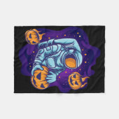 Astronaut mit Kürbis Fleecedecke (Vorderseite (Horizontal))