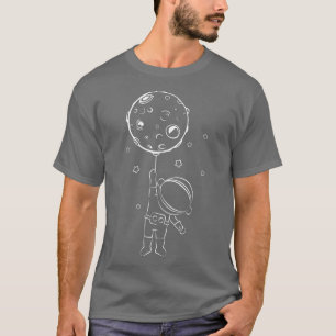 Astronaut mit Mondballon Kinder Niedlichen Astrona T-Shirt