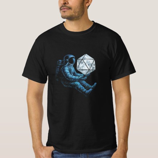 Astronaut mit Mondwürfel T-Shirt (Vorderseite)