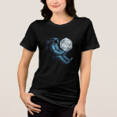 Astronaut mit Mondwürfel Tri-Blend Shirt (Vorderseite)
