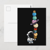 Astronaut mit Planet Scoops Interstellar Eiscreme Postkarte (Vorne/Hinten)