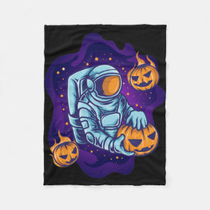 Astronaut mit Pumpkin Fleecedecke