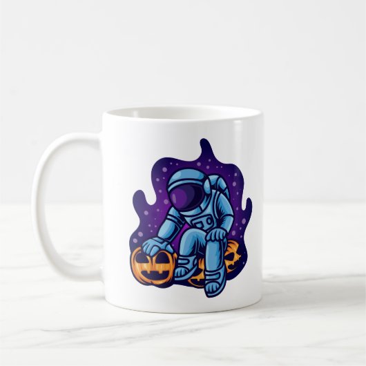 Astronaut mit Pumpkins Kaffeetasse (Links)