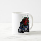 Astronaut mit Rose Kaffeetasse (VorderseiteRechts)