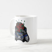 Astronaut mit Rose Kaffeetasse (Vorderseite Links)