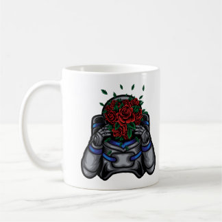 Astronaut mit Rose Kaffeetasse