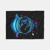 Astronaut mit Schmetterling Fleecedecke (Vorderseite (Horizontal))