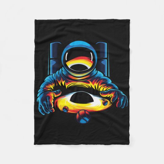 Astronaut mit schwarzem Loch Fleecedecke (Vorderseite)