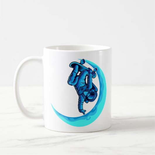 Astronaut Mond Eislaufen Kaffeetasse (Links)