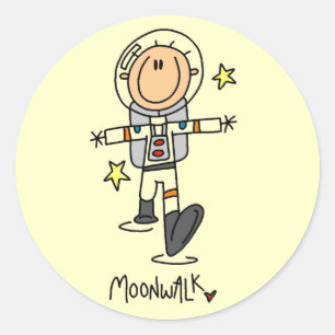 Astronaut Mondspaziergang T-Shirts und Geschenke Runder Aufkleber