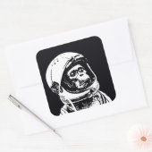 Astronaut Monkey Quadratischer Aufkleber (Umschlag)