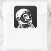 Astronaut Monkey Quadratischer Aufkleber (Tasche)