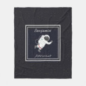 Astronaut Monogram Kids Outer Space Modern Trendy Fleecedecke (Vorderseite)
