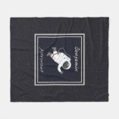 Astronaut Monogram Kids Outer Space Modern Trendy Fleecedecke (Vorderseite (Horizontal))