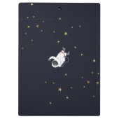 Astronaut Monogram Moon Rocket Kids Cosmic Trendy Klemmbrett (Rückseite)